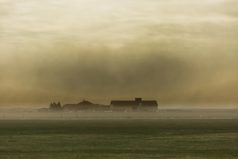 Wall of dust from a haboob over an Arizona neighborhood