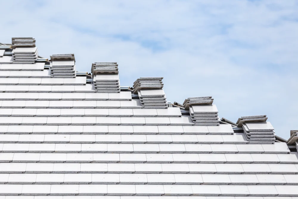 Interlocking concrete roof tiles on an Arizona home